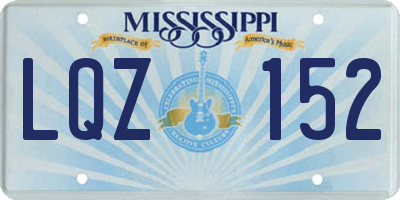 MS license plate LQZ152