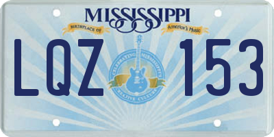 MS license plate LQZ153
