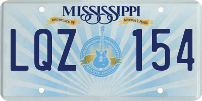 MS license plate LQZ154