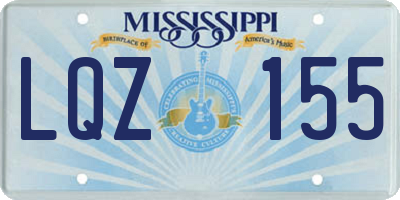 MS license plate LQZ155