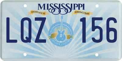 MS license plate LQZ156