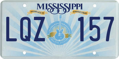MS license plate LQZ157