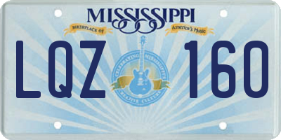 MS license plate LQZ160