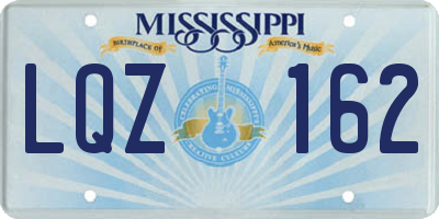 MS license plate LQZ162