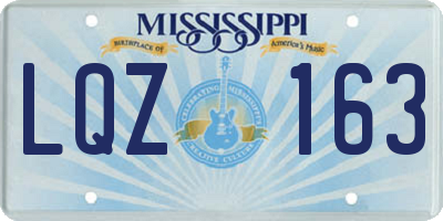 MS license plate LQZ163