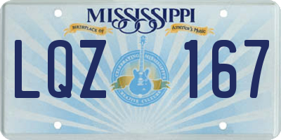 MS license plate LQZ167