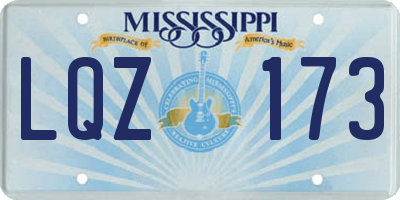 MS license plate LQZ173