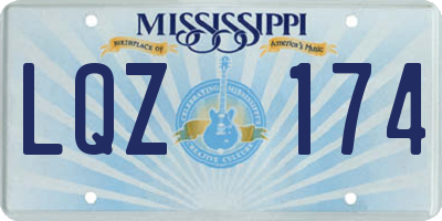 MS license plate LQZ174