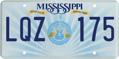 MS license plate LQZ175