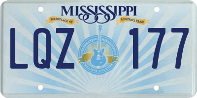 MS license plate LQZ177