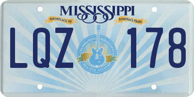 MS license plate LQZ178