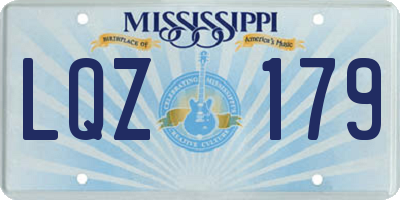 MS license plate LQZ179