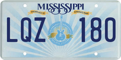 MS license plate LQZ180