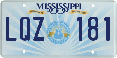 MS license plate LQZ181