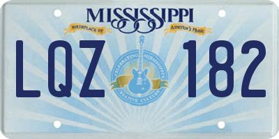 MS license plate LQZ182