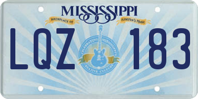 MS license plate LQZ183