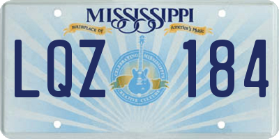 MS license plate LQZ184