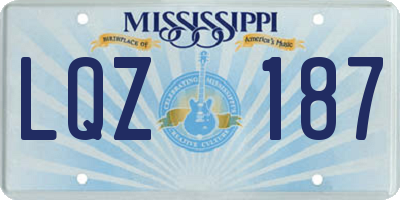 MS license plate LQZ187