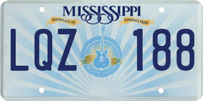 MS license plate LQZ188