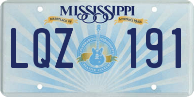 MS license plate LQZ191