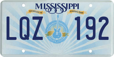 MS license plate LQZ192