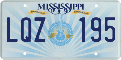 MS license plate LQZ195