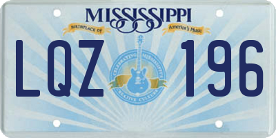 MS license plate LQZ196