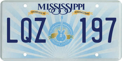 MS license plate LQZ197