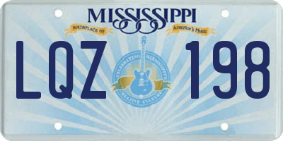 MS license plate LQZ198