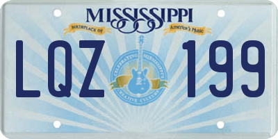 MS license plate LQZ199