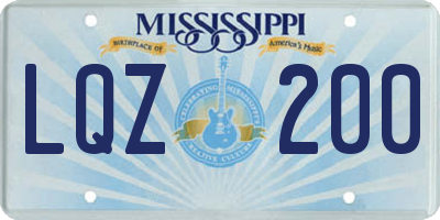 MS license plate LQZ200