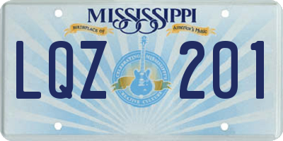 MS license plate LQZ201