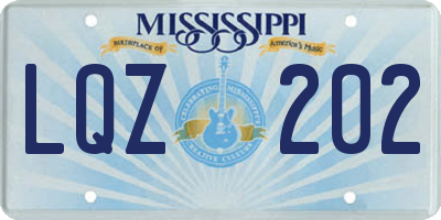 MS license plate LQZ202