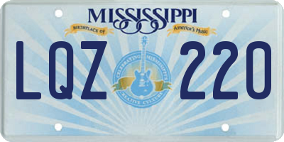 MS license plate LQZ220