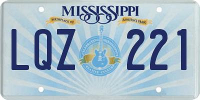 MS license plate LQZ221