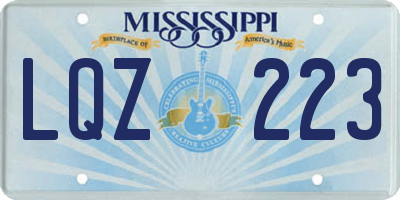 MS license plate LQZ223