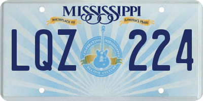 MS license plate LQZ224