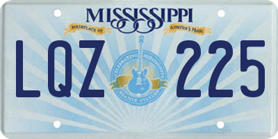 MS license plate LQZ225