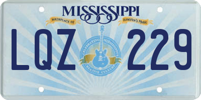 MS license plate LQZ229
