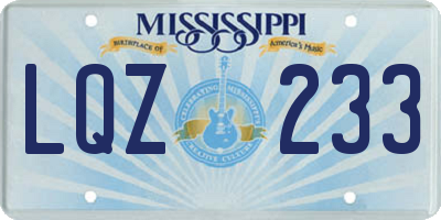 MS license plate LQZ233