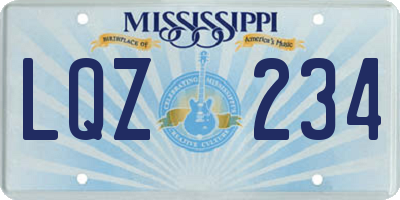 MS license plate LQZ234