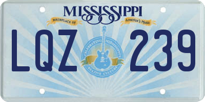 MS license plate LQZ239