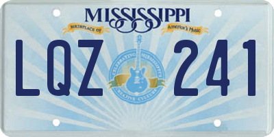 MS license plate LQZ241