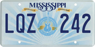 MS license plate LQZ242