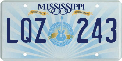 MS license plate LQZ243
