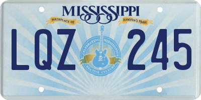 MS license plate LQZ245