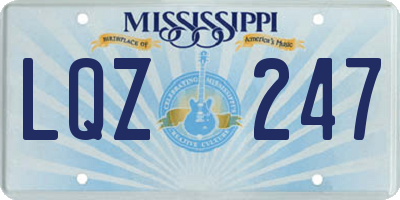 MS license plate LQZ247