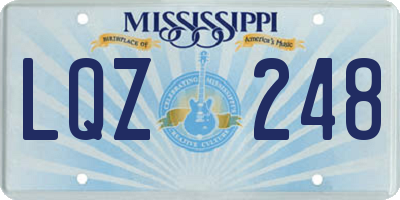 MS license plate LQZ248
