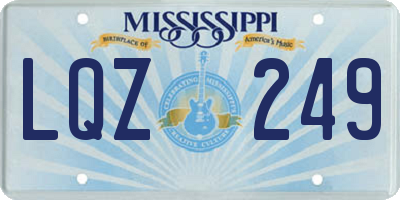 MS license plate LQZ249