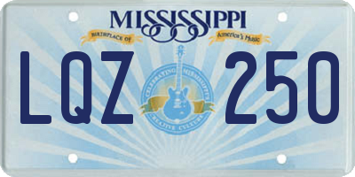 MS license plate LQZ250